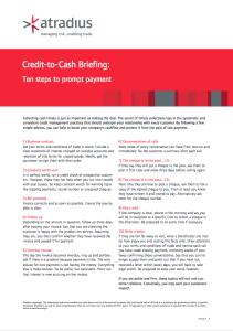 Credit-to-Cash Briefing - Ten steps to prompt payment