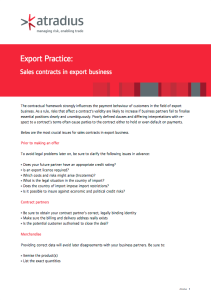 Export Practice - Sales contracts in export business