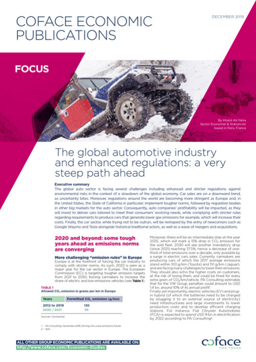 The global automotive industry and enhanced regulations: a very steep path ahead