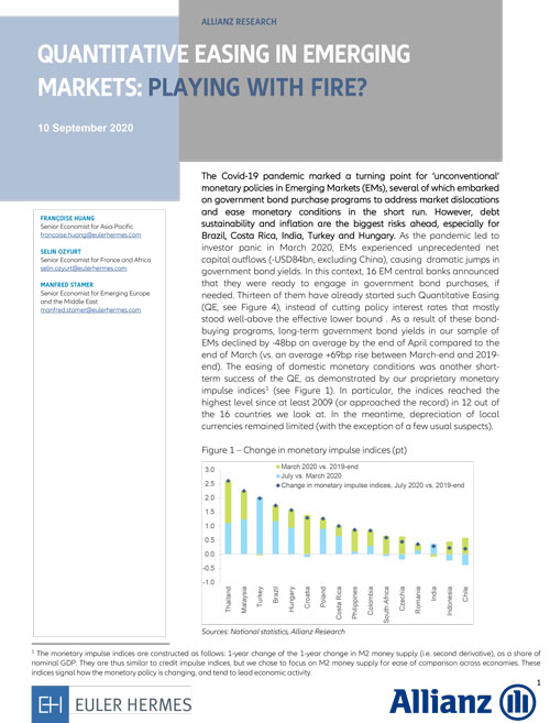 Quantitative Easing in Emerging Markets: playing with fire?